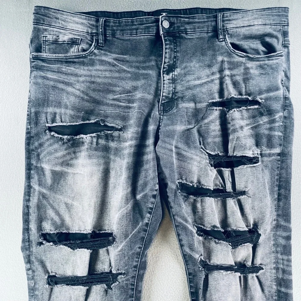 Jordan Craig Aaron Jeans Men 48x32 Distressed Whiskered Faded Black Streetwear